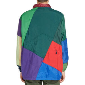 2025 hommes hiver coupe-vent veste haute qualité toile grande taille couleur bloc col montant Style de rue enduit - Product Image 2