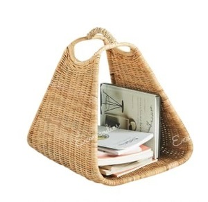 Top Selected Simple Natural Rattan Magazine Rack Convertible Book <b>Stand</b> for Office Home Decor for Living Room Hotel Application - Product Image 3