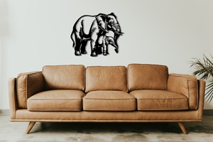 Décoration murale en métal en forme d'éléphant, sculpture en fer artisanale, décoration murale unique pour salon, chambre à coucher, bureau - Product Image 3