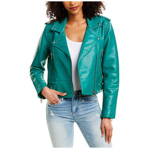 เสื้อแจ็คเก็ตหนัง PU สำหรับผู้หญิงเสื้อโค้ทหนัง PU สั้นทรงพอดีตัวใหม่ฤดูใบไม้ผลิ - Product Image 3