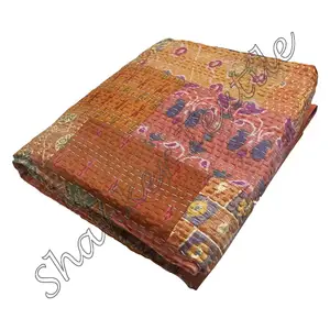 Handmade Kantha Quilt Throw Patch Work King Size Reversible Bedding Bedspread Decorative Blanket Wholesale Lot Indian Pure Silk