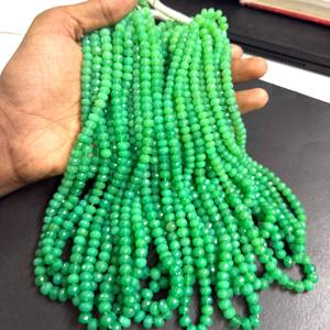 Perles rondes facettées en chrysoprase naturelle tendance et magnifiques, 4 mm-6 mm, pierre de naissance en chrysoprase, pour la fabrication de bijoux - Product Image 2