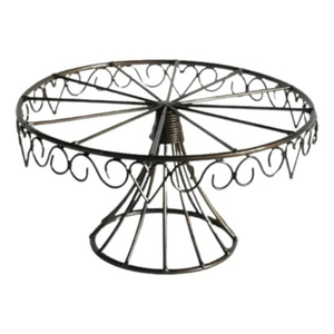 Support à gâteau à un étage en fil de fer façonné, écologique, compatible lave-vaisselle, noir, pour la maison, les mariages, les anniversaires, les fêtes, présentation alimentaire sur table - Product Image 2