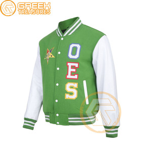 Customized Order Eastern <b>Star</b> Cotton Fleece Embroidered Varsity <b>Jacket</b> OES Breathable Quick Dry Zipper Closure Stand Women - Product Image 1