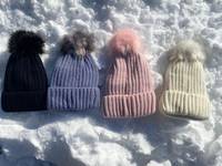 Automne et hiver chapeau chaud mignon Imitation lapin cheveux tricoté chapeau Pom Pom Beanie