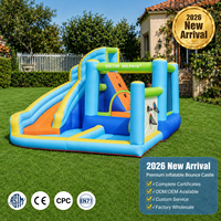 Castillo Inflable para Niños, de Uso en Seco y Húmedo, de Instalación Rápida, para Jardín, Fiestas de Cumpleaños, Reuniones Familiares