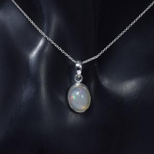 จี้เงินแท้925ทำด้วยมือพร้อมพลอยโอปอลไฟชุบทองของขวัญแต่งงานที่สมบูรณ์แบบสำหรับความรักประทับด้วยเครื่องประดับ925 - Product Image 2