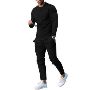 Men <b>Polyester</b> <b>Tracksuit</b> Slim Fit Breathable Spring Casual Sportswear Two Piece Jogger Set - Product Image 3