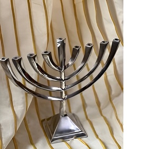 Low Price Nine Arms Brass Jewish Menorah <b>Candle</b> <b>Stand</b> With Copper Shiny Polish & Embossed Design for Home Decoration - Product Image 6