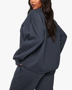 Sudadera de Mujer con Hombros Caídos, Venta 2026, Logotipo Bordado Personalizado, Jersey Holgado y Cómodo, Ropa Gruesa para Exteriores - Product Image 3