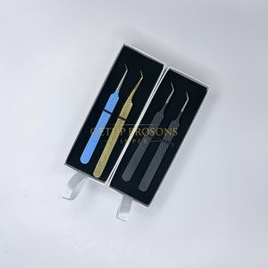 Extensiones de Pestañas de Volumen Ruso de Alta Calidad, de Acero Inoxidable, con Punta de 45 Grados en Dorado, Negro, Azul y Plateado, Antimagnéticas y de Precisión - Product Image 4