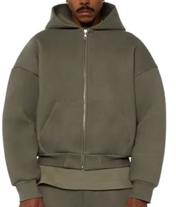Ensemble de survêtement pour homme en molleton écologique d'hiver avec logo brodé personnalisé, veste à capuche, pantalon, coupe régulière, jogging uni - Product Image 5