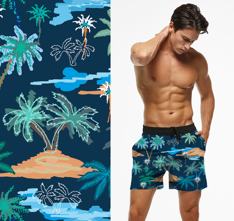 Recycled Ocean Plastics Eco-Friendly Sportswear Fabric for Girls Swim Shorts & Surf Shorts-Plain Style