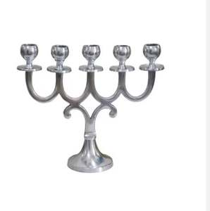 เชิงเทียนสแตนเลส3สาขาสำหรับบ้านวัดทำจากโลหะสีทองแบบสำเร็จ - Product Image 3