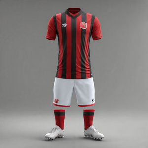 Uniforme de Fútbol a Rayas OEM, Camiseta de Entrenamiento de Fútbol, Conjunto de Pantalones Cortos Deportivos para Correr, Uniforme de Fútbol Estampado - Product Image 4