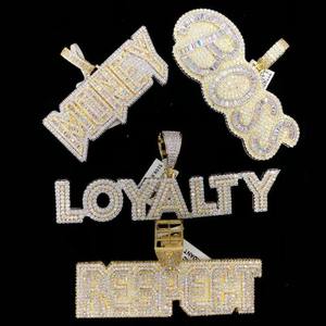 Colgante de Moissanita VVS Personalizado con Corte Brillante, Chapado en Oro, Joyería Fina de Plata Esterlina 925, Estilo Hip Hop, para Hombre - Product Image 6