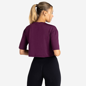 Personalizado de algodón de gran tamaño en blanco liso suelto Crop Top camisetas recortadas de gran tamaño camiseta para las mujeres - Product Image 2