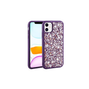 เคสซิลิโคนหรูหราประดับเพชรสำหรับ iPhone 12 สีม่วงเข้ม ดีไซน์สายคล้องคอ ป้องกันด้านหลังอย่างมีสไตล์ สำหรับ PC 13 Pro Max - Product Image 1