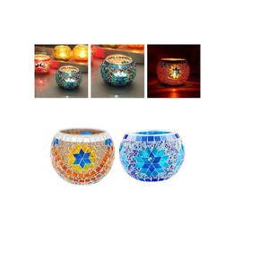 Soporte votivo de cristal de tamaño estándar con acabado de mosaico para decoración del hogar, mesa de fiesta de Navidad, diseño de cena nocturna, soporte de luz en T - Product Image 6