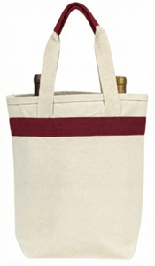 Bolsa de Lona a Rayas para 2 Botellas de Vino, con Cierre de Hebilla y Asa Larga, para Viajes, Bodas y Regalos - Product Image 3