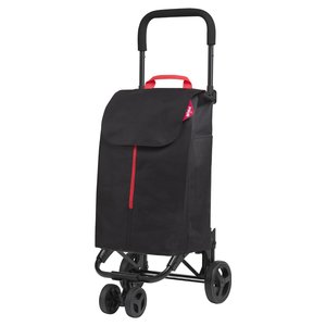 Folding Steel Mesh Shopping <b>Trolley</b> Cart 50L 52x39x95cm Black - Product Image 1