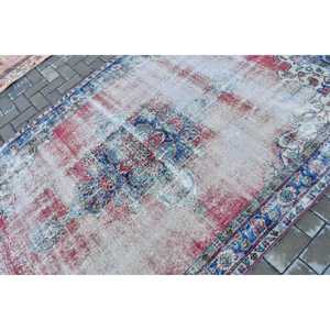 5.2x8.2 ft Vintage Turkish Rug, Large Rug, <b>Red</b> <b>Wool</b> Rug - Product Image 5