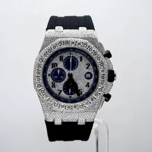 Montre-bracelet de luxe pour homme en quartz avec mouvement en diamant moissanite VVS, style business et tendance - Product Image 1