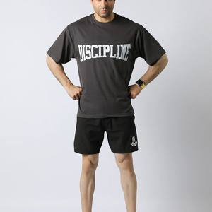 Ropa deportiva activa estampada con logotipo personalizado, ropa de gimnasio, camisa de poliéster de gran tamaño y LICRA, ajustada en blanco de alta calidad para hombre - Product Image 1