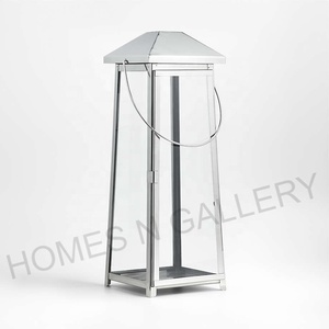Luxury New Year Christmas Wedding Decorative Stainless Steel Iron Candle Holder <b>Lantern</b> <b>Lamps</b> Home Decoration Centerpieces Box - Product Image 4