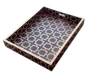 Bandeja de servicio decorativa clásica de gran calidad con diseños personalizados para uso en la sala de estar del fabricante y proveedor indio - Product Image 3