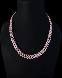 10mm <b>Iced</b> Out Cuban Link <b>Chain</b> with Claw Setting Moissanite Luxury Hip Hop Silver Plated Body Jewelry - Product Image 1