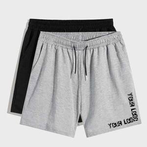 Short en coton uni à logo personnalisé Short en molleton de sueur à taille élastique avec poches, style de la rue du fabricant - Product Image 1