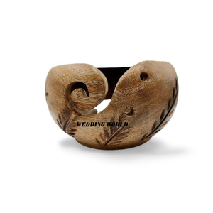 Bol à chocolat en bois avec poignée Meilleure qualité Bol sucré fait à la main Ramadan Bol à chocolat design de table - Product Image 5