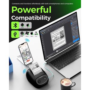 Phomemo M160, fabricante de etiquetas de dirección Bluetooth, impresora de código de barras de 2 pulgadas con varias fuentes y plantillas, etiquetadora de diferentes estilos - Product Image 4