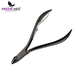 Coupe-cuticules professionnel en acier inoxydable, pinces de précision pour manucure et pédicure, manche noir - Product Image 3