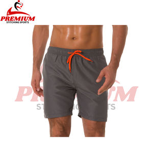 Vente en gros de maillots de bain pour hommes shorts de plage short de sport de course short de planche de surf de couleur unie avec doublure en maille - Product Image 6