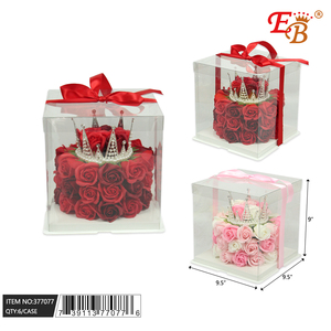 9 \ "x9.5 \" x9.5 \ "torta di Rose con corona 6 pezzi Set regalo personale - Product Image 1