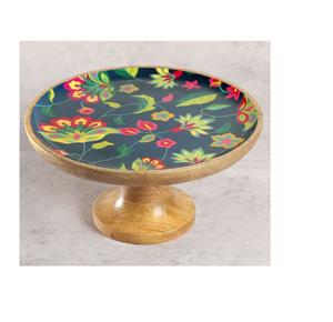 Creative Printed Design Wooden Single Tier Rounded Cup <b>Cake</b> <b>Stand</b> for Wedding & Birthday Party Display Bakeware Usage - Product Image 6