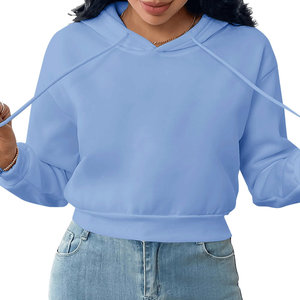 Streetwear décontracté épaules tombantes figurines respirant écologique sweats à capuche tricoté col à capuche avec poignets élastiques sweat à capuche court - Product Image 4