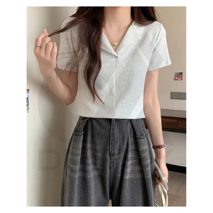 Camiseta de Moda para Niñas, 100% Algodón, Impresión de Adhesivos Personalizados, Logotipo en Color, Suave, Informal, Transpirable, Diseño Personalizado OEM - Product Image 4