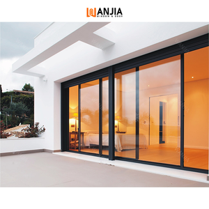 ประตูบานเลื่อนอลูมิเนียมแบบกันน้ำสองชั้นกระจก  แบบอเมริกัน  ยี่ห้อ WANJIA  พร้อมฉนวนกันความร้อน - Product Image 1