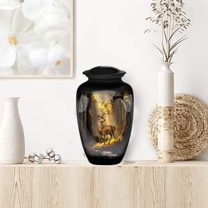 Suministro al por mayor de urnas de cremación de metal para adultos de exportador indio, urnas funerarias para decoración conmemorativa de cenizas - Product Image 3