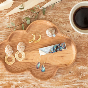 Vente en gros d'une assiette en bois écologique en forme de nuage, assiette de service artisanale pour enfants fabriquée au Vietnam - Product Image 5