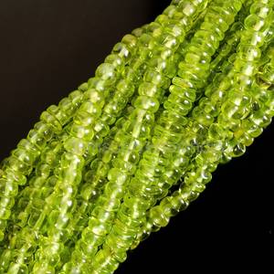 Cuentas de piedras preciosas Rondelle lisas de peridoto verde de alta calidad, cuentas de peridoto Natural de 5mm para fabricación de joyas de mayorista a granel de 12,5" - Product Image 6