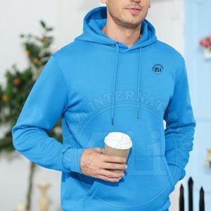 2025 100% Cotton Plain <b>Blank</b> Men Light <b>Weight</b> Regular Fit Winter Fleece Breathable Streetwear Casual Style Hoodie - Product Image 3