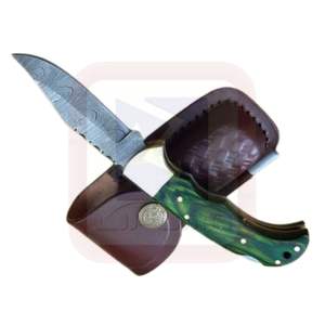 Handmade Damascus Steel Fixed Blade Knife Brass Bolster Densified Wood Handle Steel Guard Camping Utility Kitchen Use Hand - Product Image 4