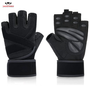 Gants de fitness en cuir demi-doigt écologiques Sports de plein air Fitness entraînement compétitions d'haltérophilie porter des gants - Product Image 1