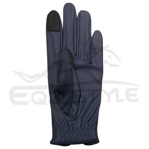 Guantes de equitación azules para mujer con pantalla táctil, guantes ecuestres con ribete brillante elegante, estilo moderno, guantes de equitación para mujer al por mayor - Product Image 2