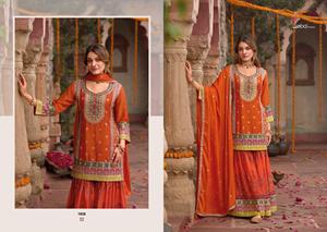 Costume Sharara imprimé numérique Chinon avec vêtements indiens et pakistanais fabriqués à la mode Dupatta Maruti - Product Image 3