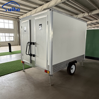 Cabine Sanitaire Portable de 3 Mètres pour Chantier Temporaire avec Toilettes et Lavabo, Remorque Sanitaire Remorquable